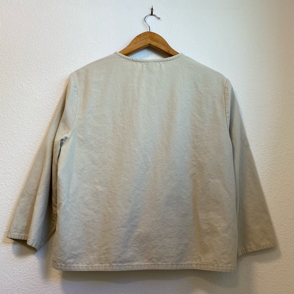 Eileen Fisher Zip Up Light Cream Jacket - Picture 9 of 10